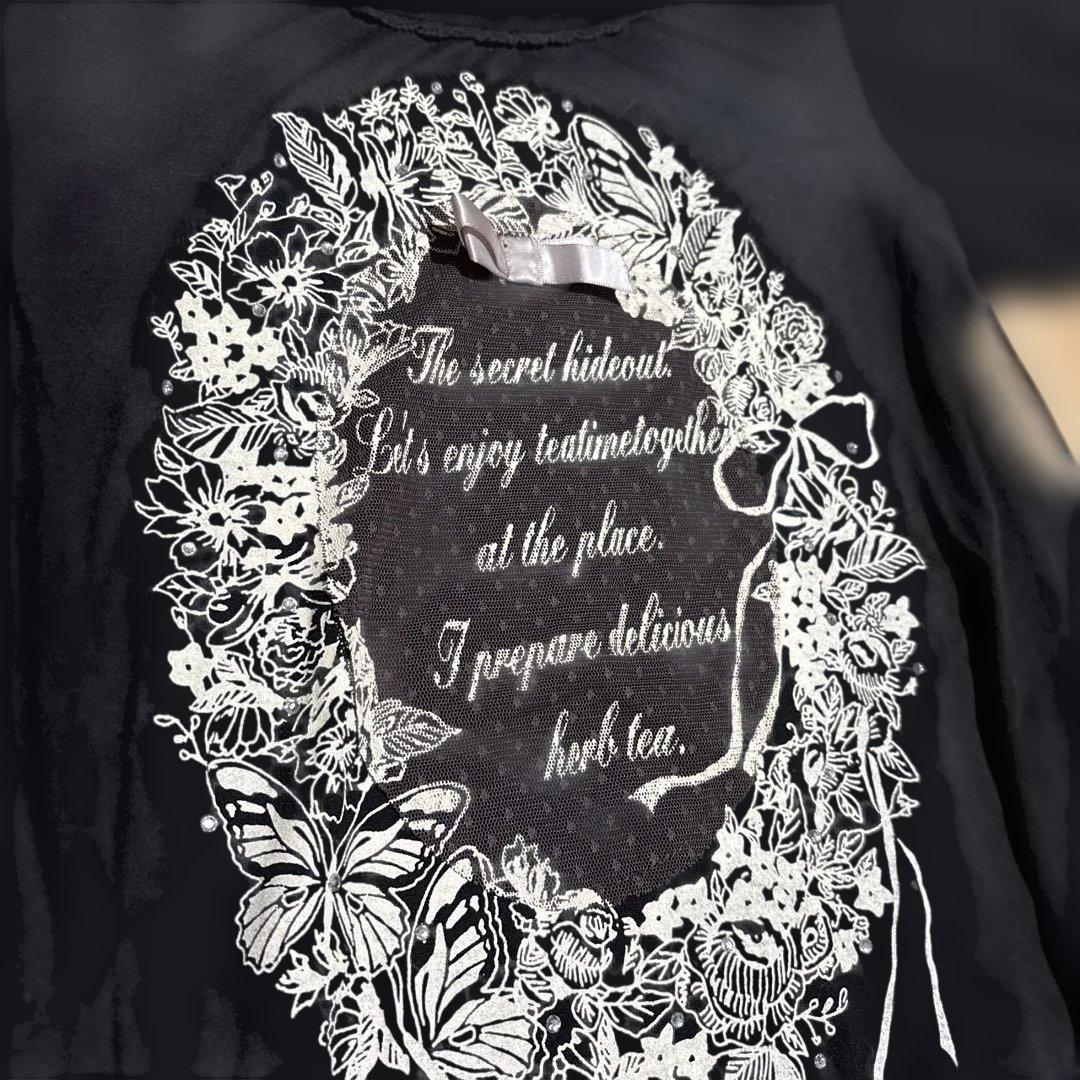 y2k 平成ギャル フェアリーグランジ レース　リボン　パフスリーブ　バタフライ