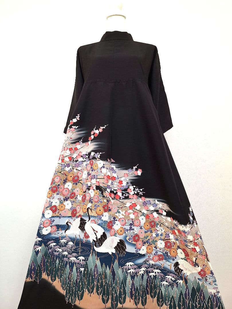 着物リメイクワンピース3678