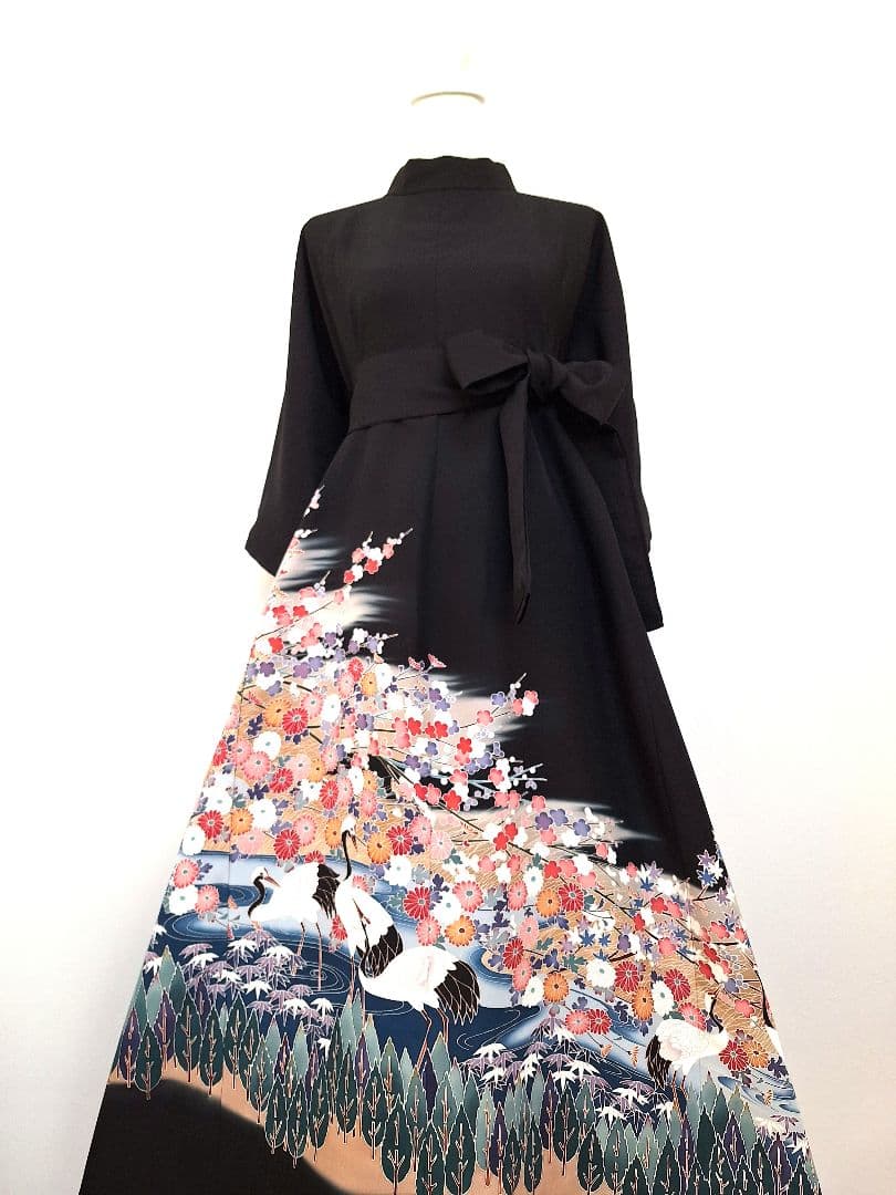 着物リメイクワンピース3678