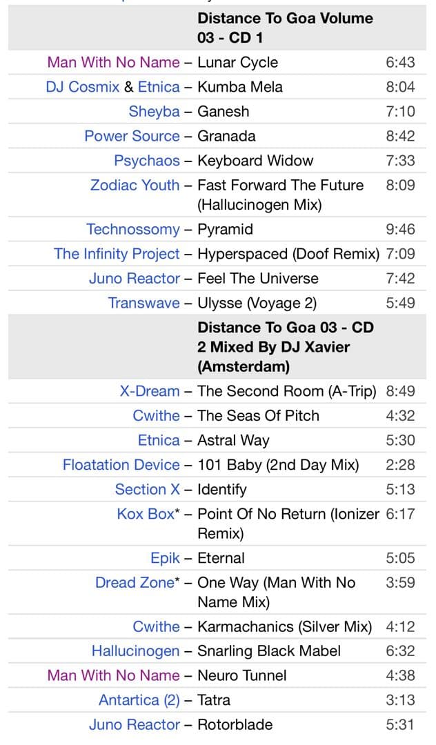 洋楽 Distance To Goa1-3 Goa Trance CD