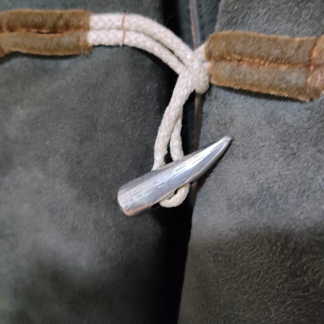 イタリア製 ムートンコート ダッフルコート リアルボア 本革 ヴィンテージ 緑