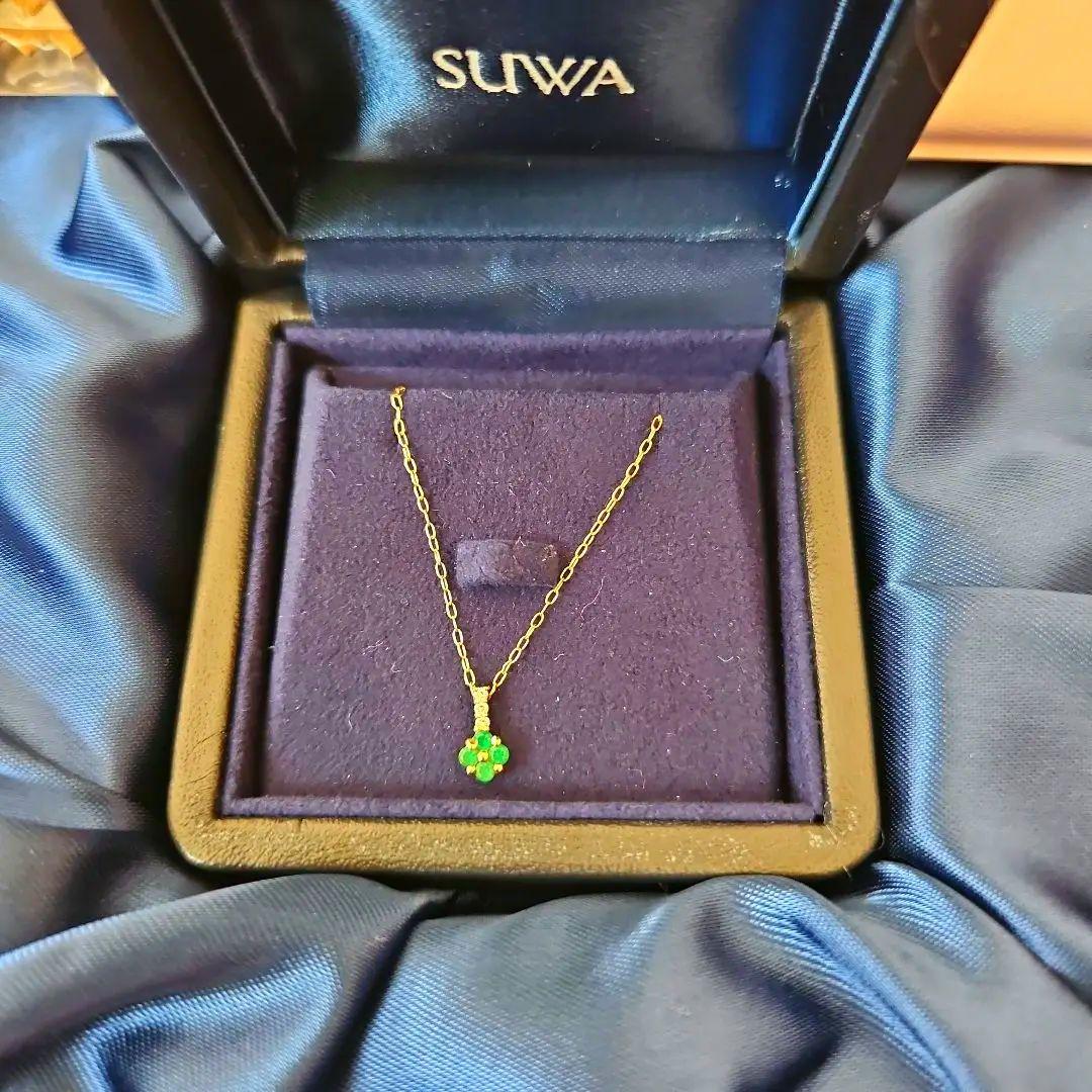 即決価格SUWA ダイヤモンドエメラルドネックレス　ラヴィドール美品　POLA
