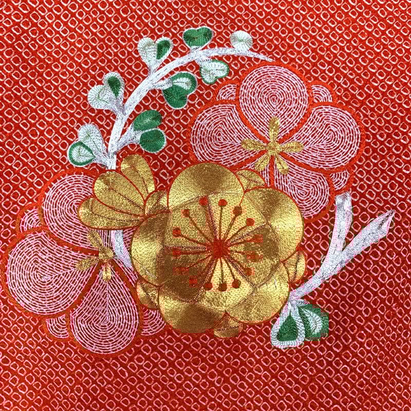 506ax19□お宮参り 女児 祝い着 着物 七五三にも 総絞り 金駒刺繍□美品