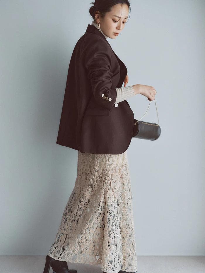 【新品】anuans ベーシックダブルジャケット BROWN 1サイズ