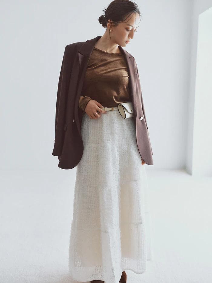 【新品】anuans ベーシックダブルジャケット BROWN 1サイズ