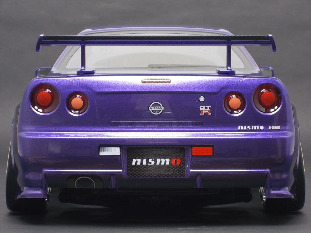 タミヤ R34 GT-R 塗装済完成ボディ　メタリックパープル／ガンメタル