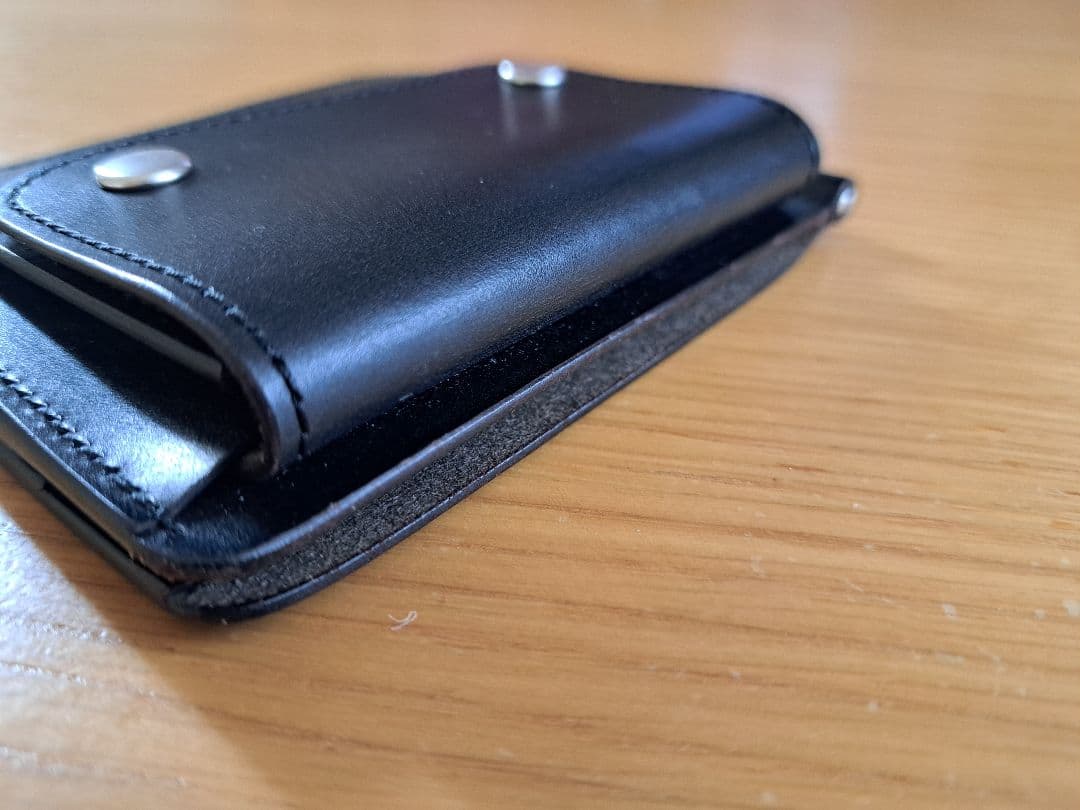 SLOW&CO ブラックレザーマネークリップ