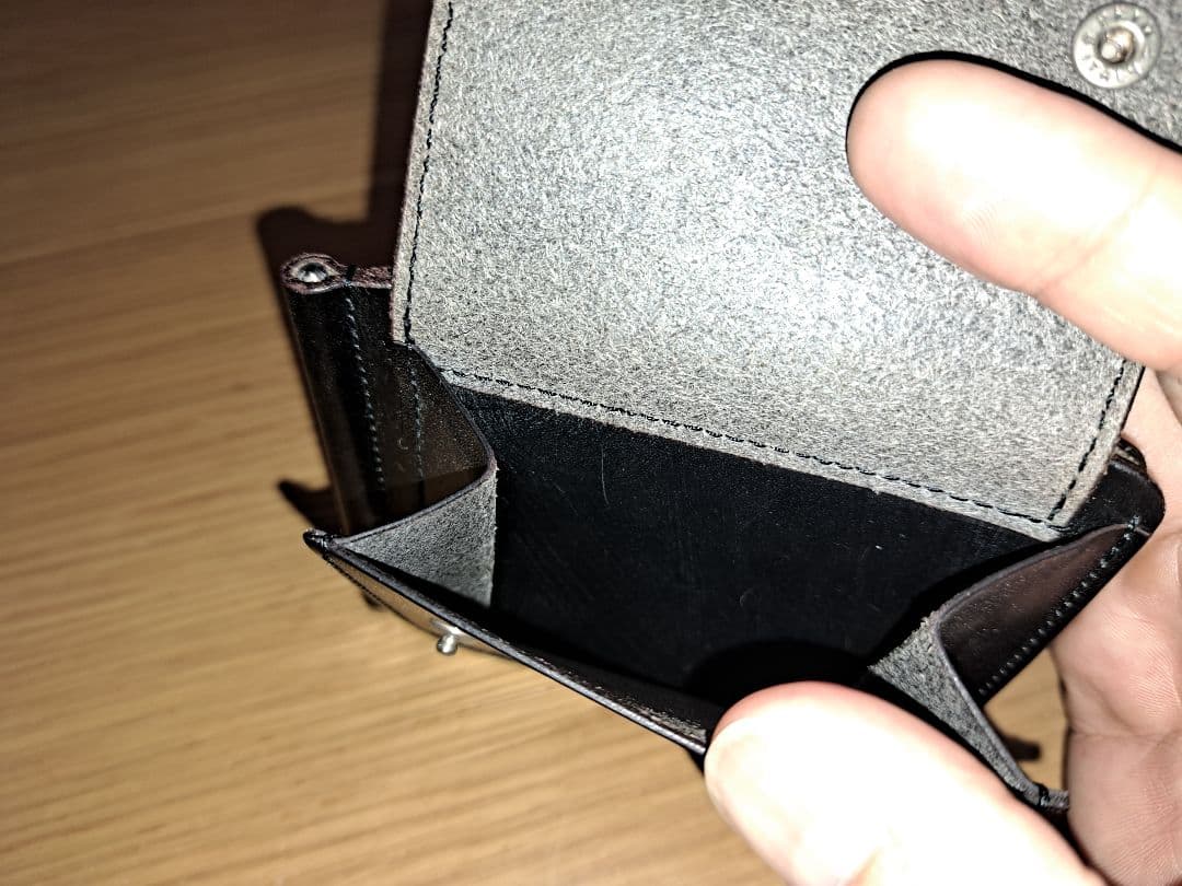 SLOW&CO ブラックレザーマネークリップ