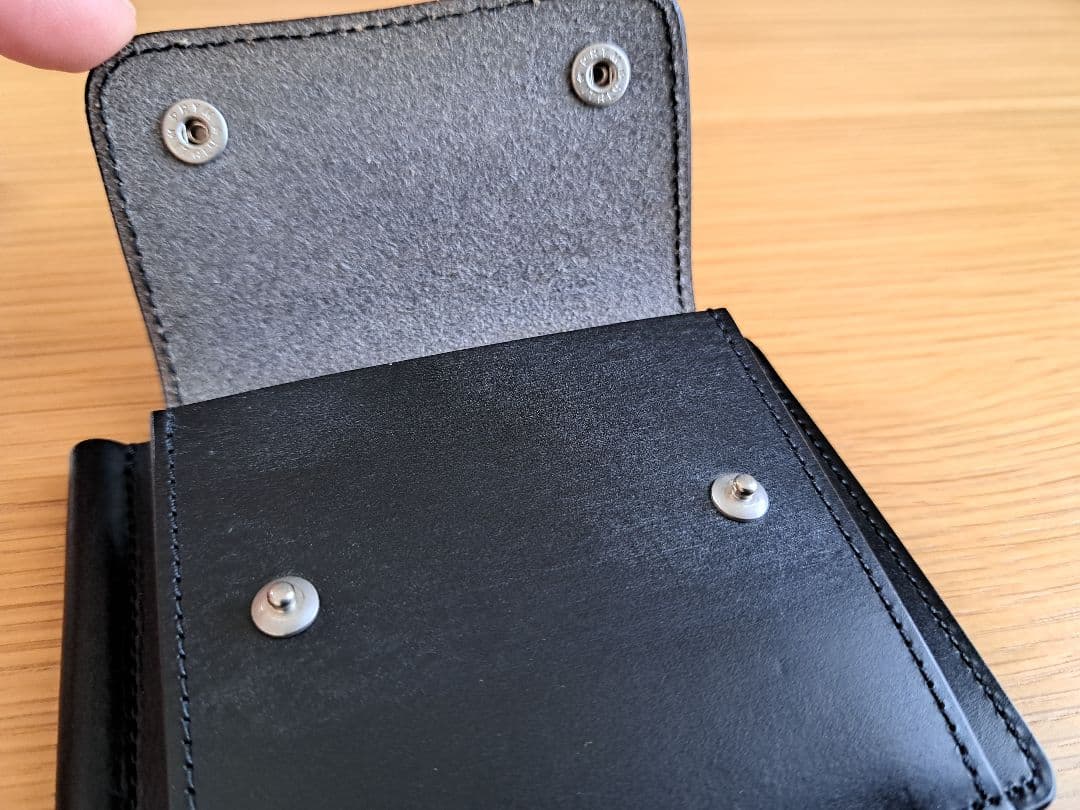 SLOW&CO ブラックレザーマネークリップ