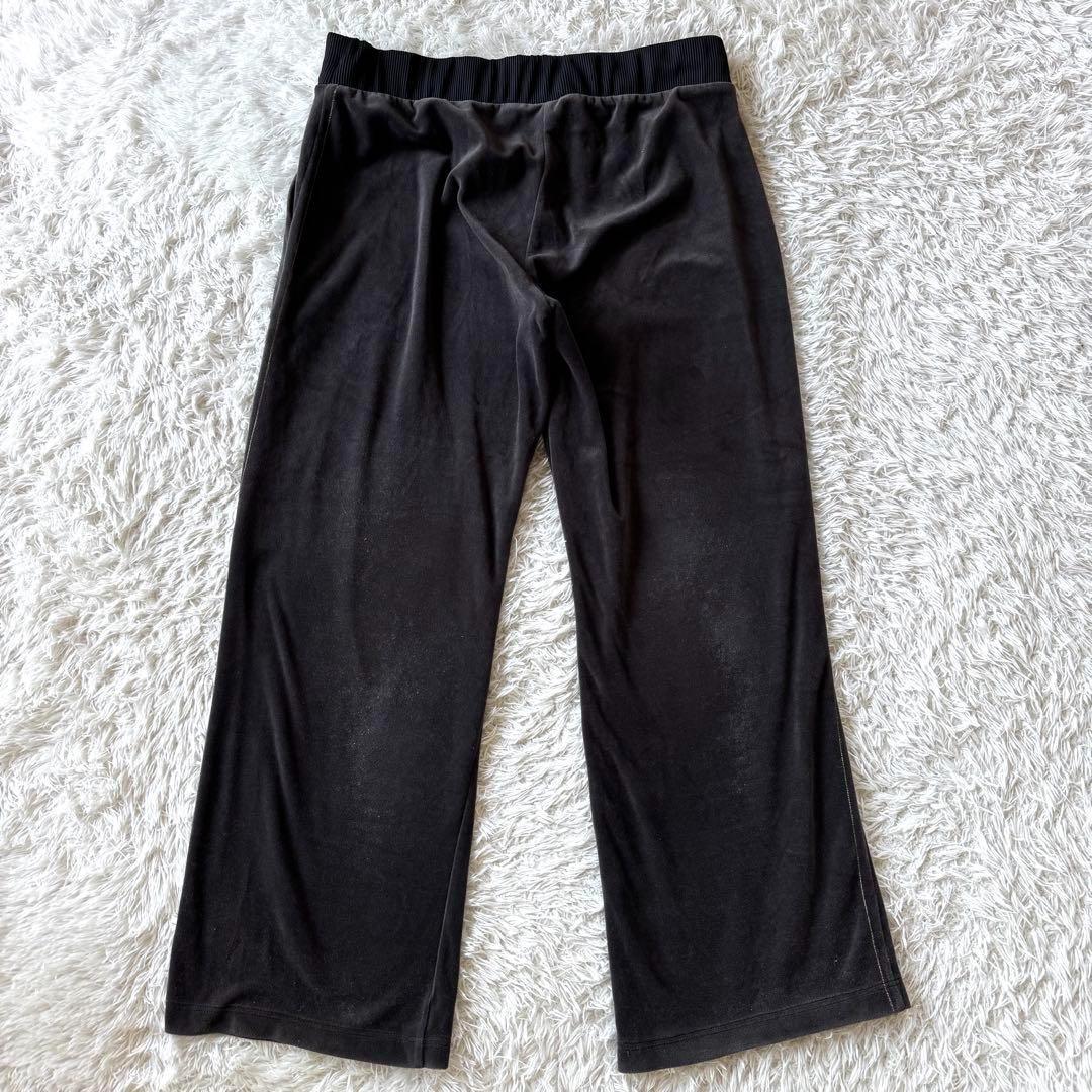 アディダス　ベロア　ジャージ　セットアップ　ロゴ　ブラック　OT 黒　XL