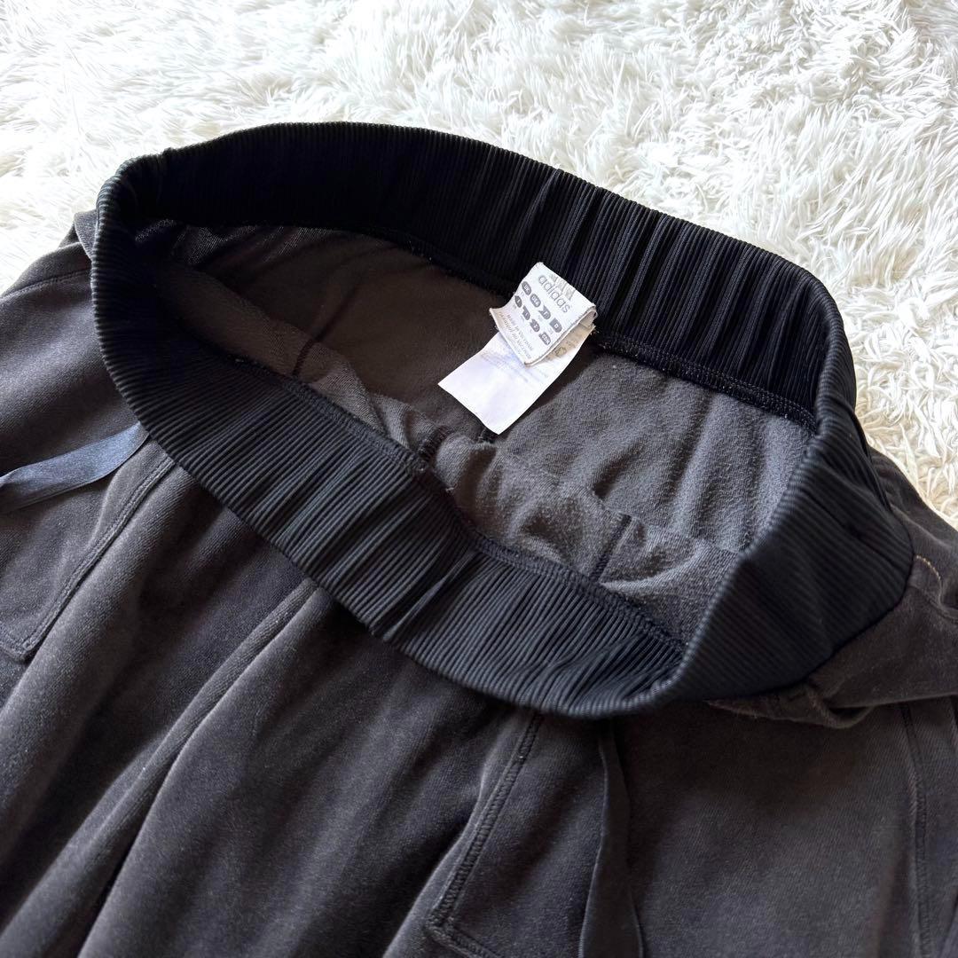 アディダス　ベロア　ジャージ　セットアップ　ロゴ　ブラック　OT 黒　XL