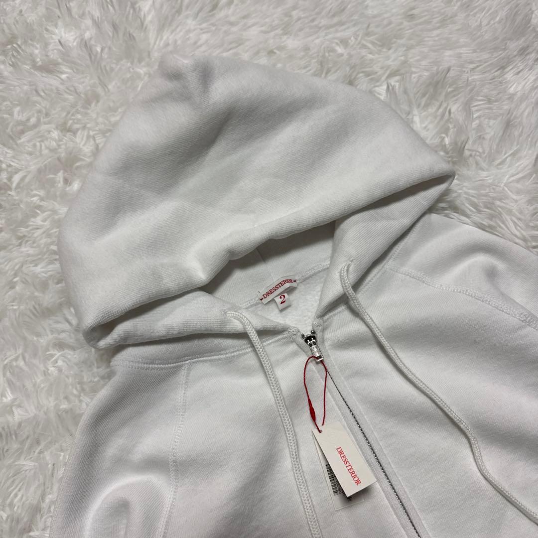 新品タグ付☆ DRESSTERIOR吊裏毛 ジップアップパーカー 2 ホワイト