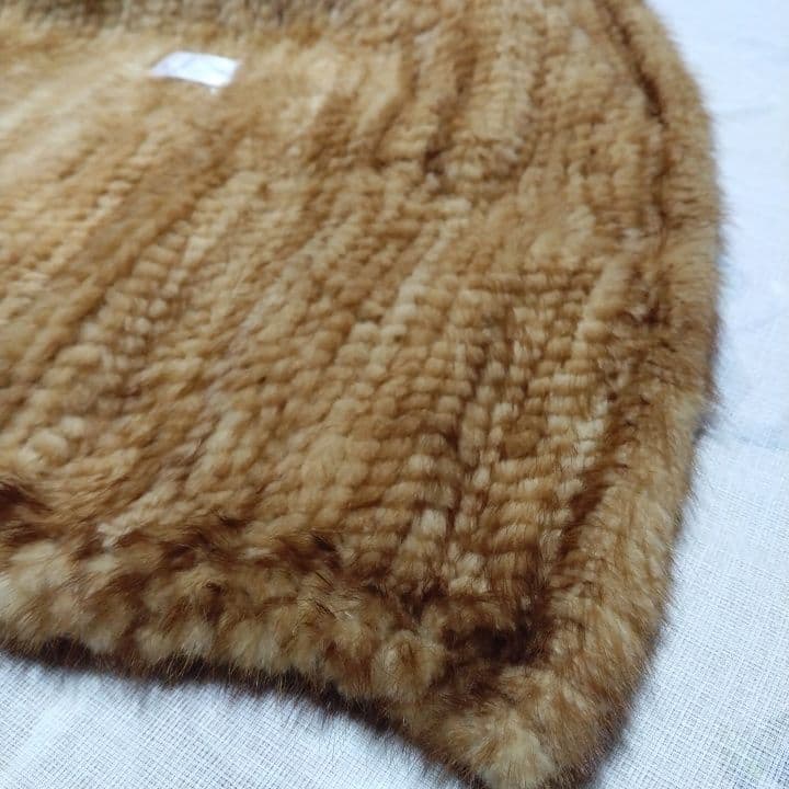 リアルミンクフ-ド付きベスト 美品