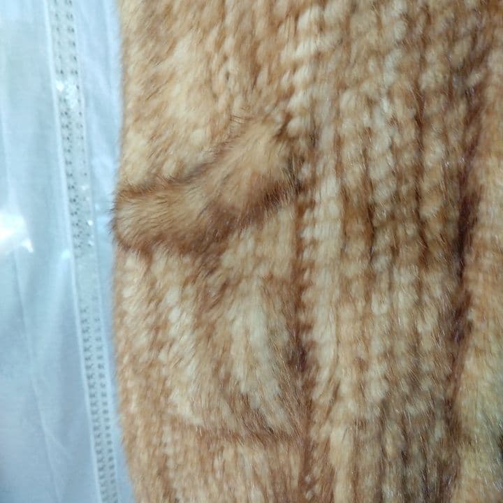 リアルミンクフ-ド付きベスト 美品