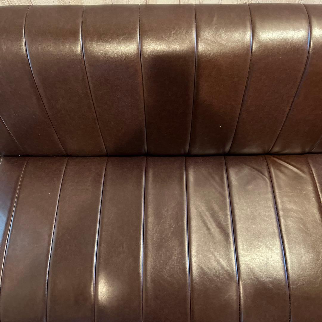 傷・汚れに強い合成皮革2人用ソファ(Nシールド　ステイン2KD DBR) ニトリ