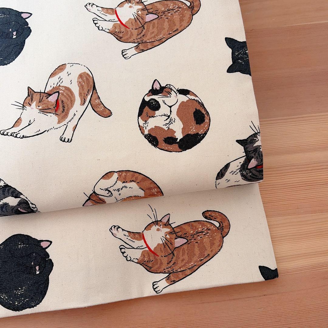 大人可愛い♪【猫柄】名古屋帯 ハンドメイド 31×375cm 猫好きの方に！