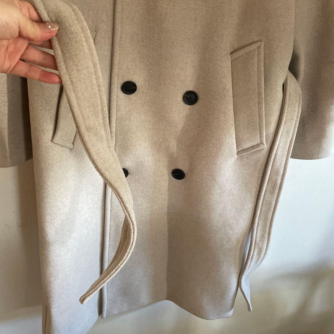 ZARA 白ベージュ ダブルブレスト チェスターコート 美品