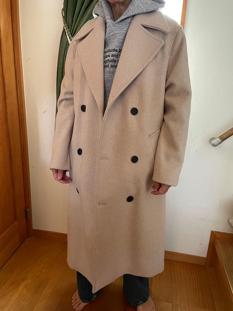 ZARA 白ベージュ ダブルブレスト チェスターコート 美品