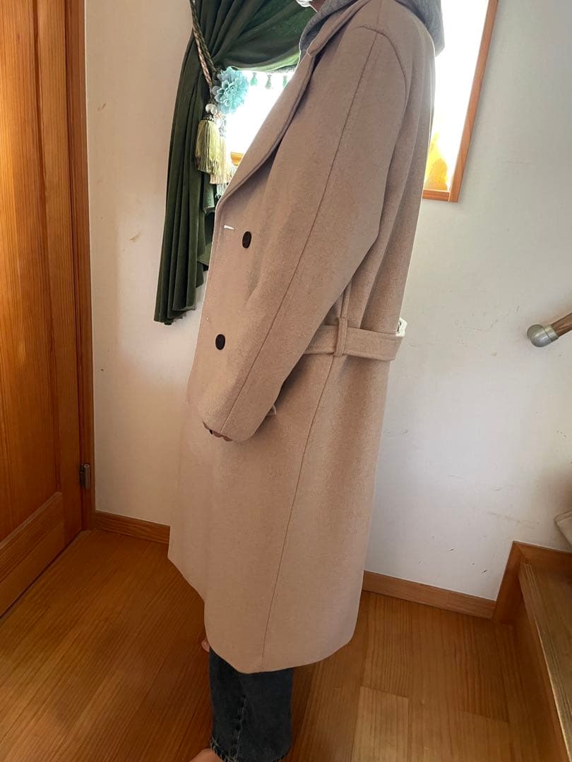 ZARA 白ベージュ ダブルブレスト チェスターコート 美品