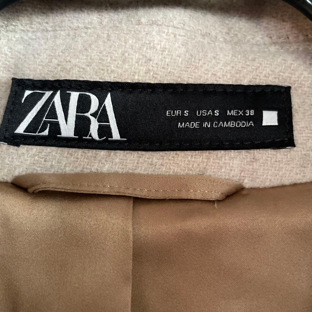 ZARA 白ベージュ ダブルブレスト チェスターコート 美品