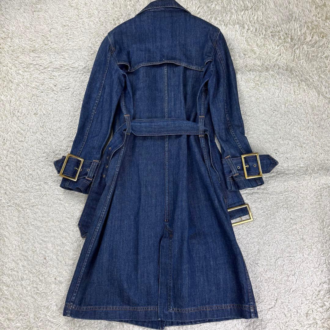 希少★DOLCE&GABBANA トレンチコート デニム ロング丈 ゴールド金具