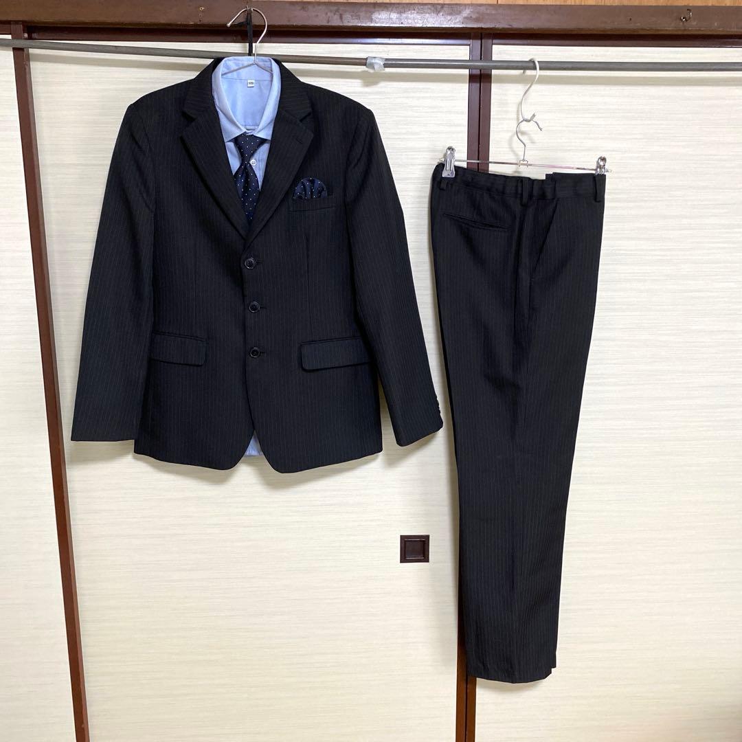 ジュニアフォーマルスーツ 170サイズ ブラック5点セット 卒業式 男の子