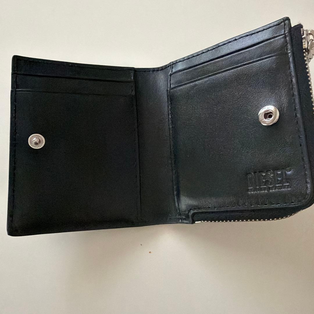 DIESEL 黒 レザー 二つ折り財布