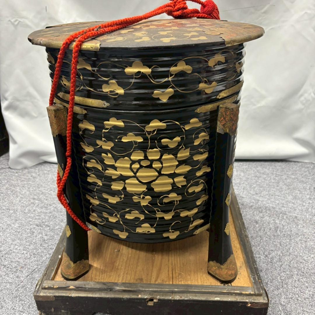 時代 行器 ほかい 漆塗 金蒔絵 日本美術 アンティーク 古道具 工芸品 ②