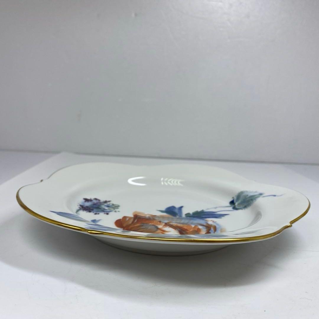 マイセン　現代花プレートB 幅約20.6㎝　東さ7-0202②