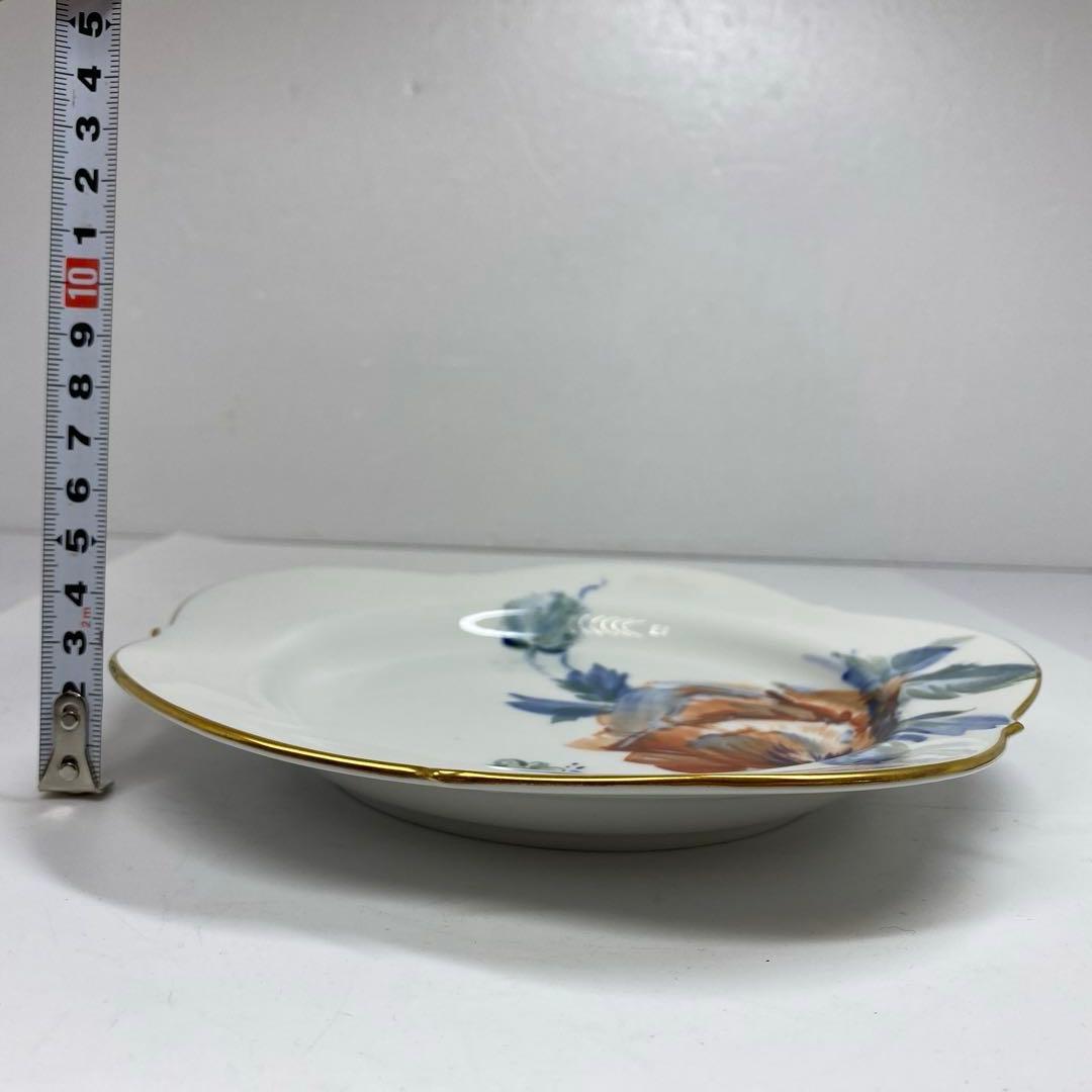 マイセン　現代花プレートB 幅約20.6㎝　東さ7-0202②