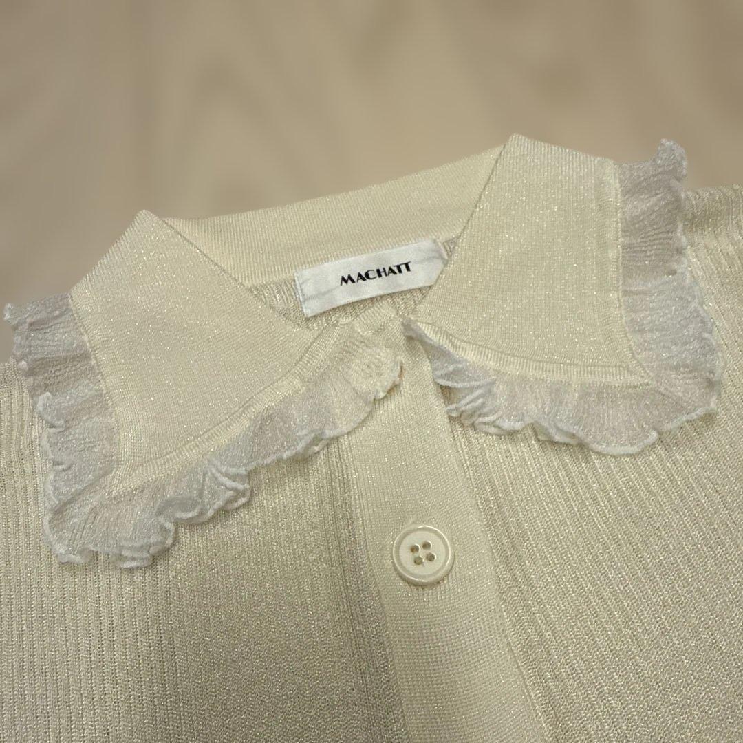 MACHATT フリル付き襟 長袖トップス