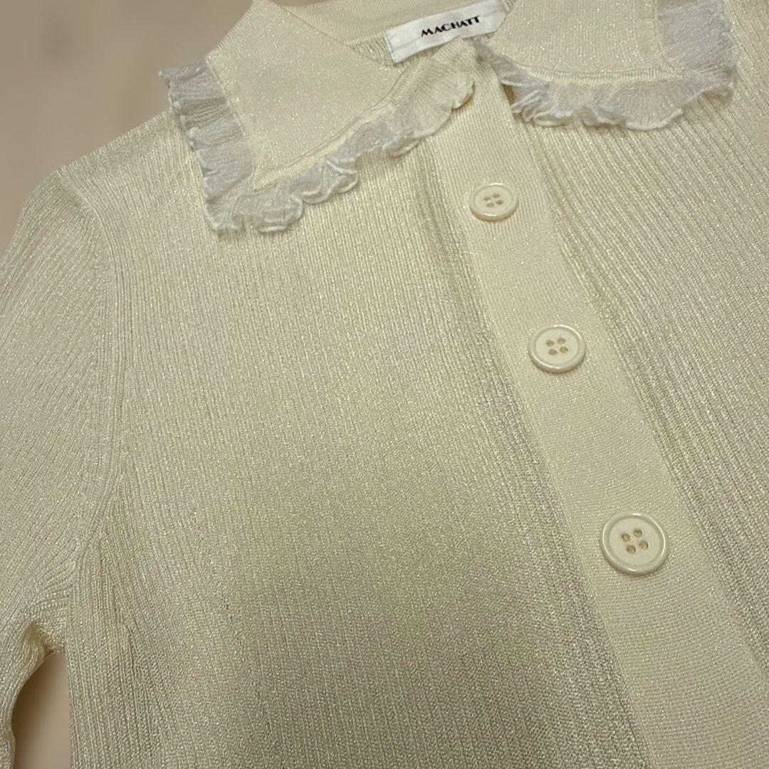 MACHATT フリル付き襟 長袖トップス