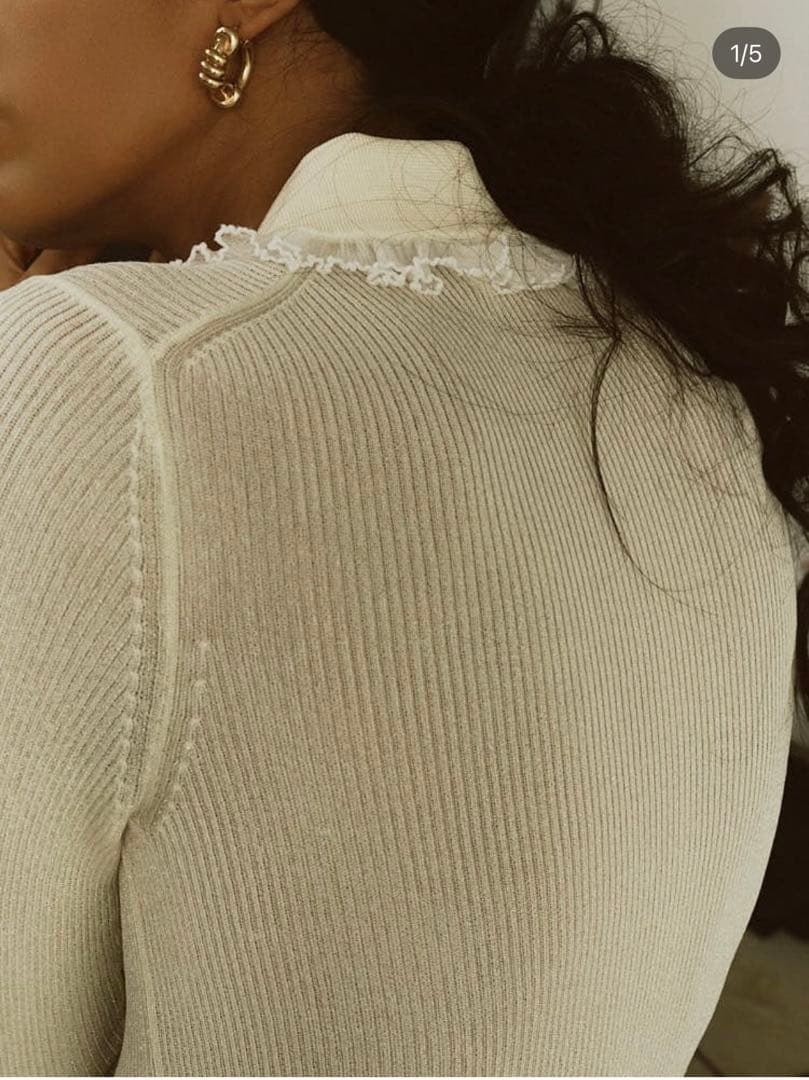 MACHATT フリル付き襟 長袖トップス