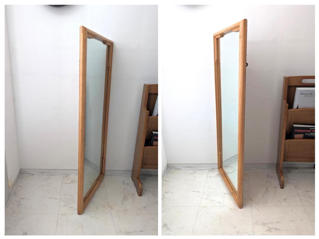 70-80s ビンテージ ウォールミラー 壁掛け鏡 ラスティック モダン