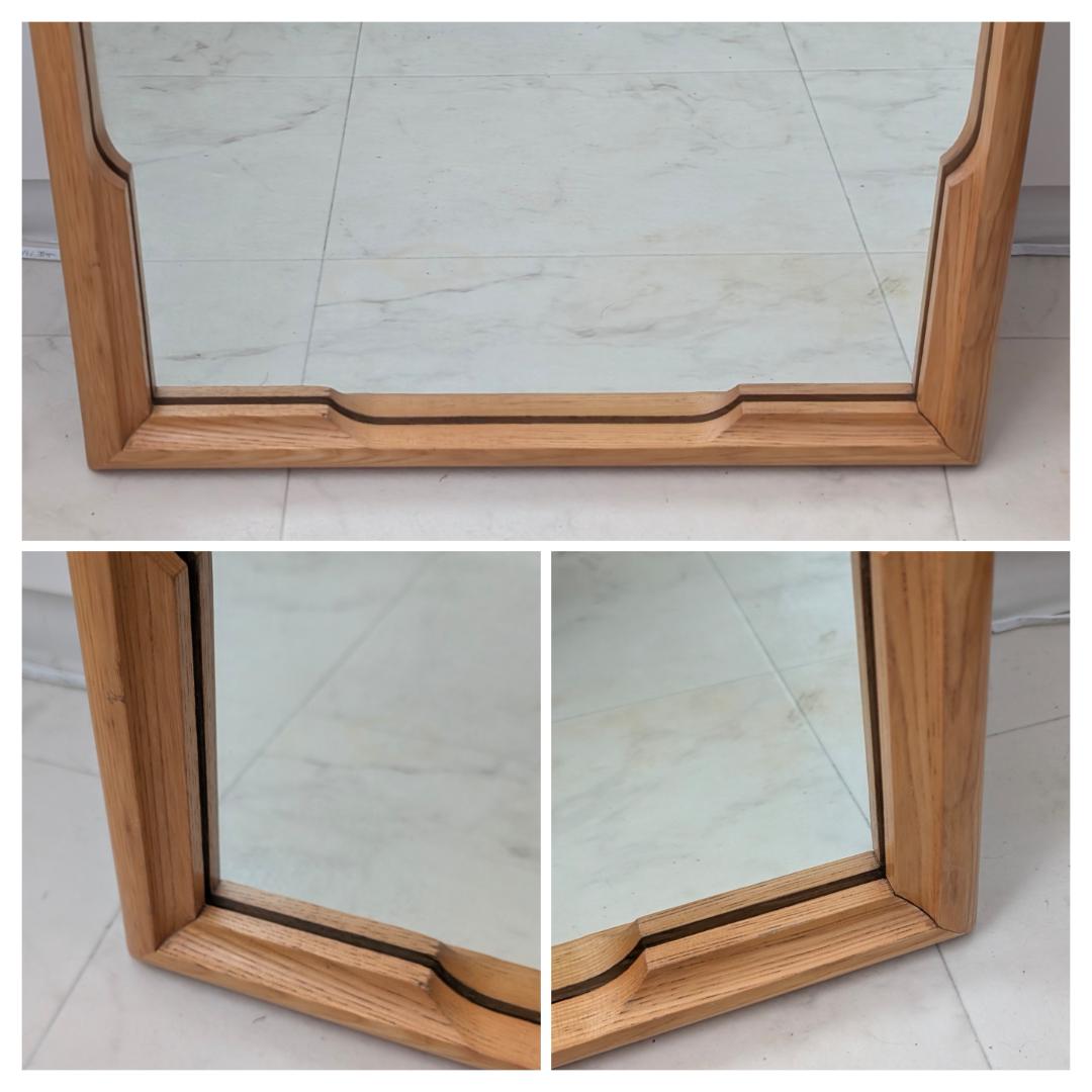 70-80s ビンテージ ウォールミラー 壁掛け鏡 ラスティック モダン