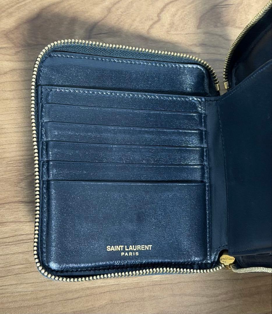 Saint Laurent サンローラン 折り財布 ブラック