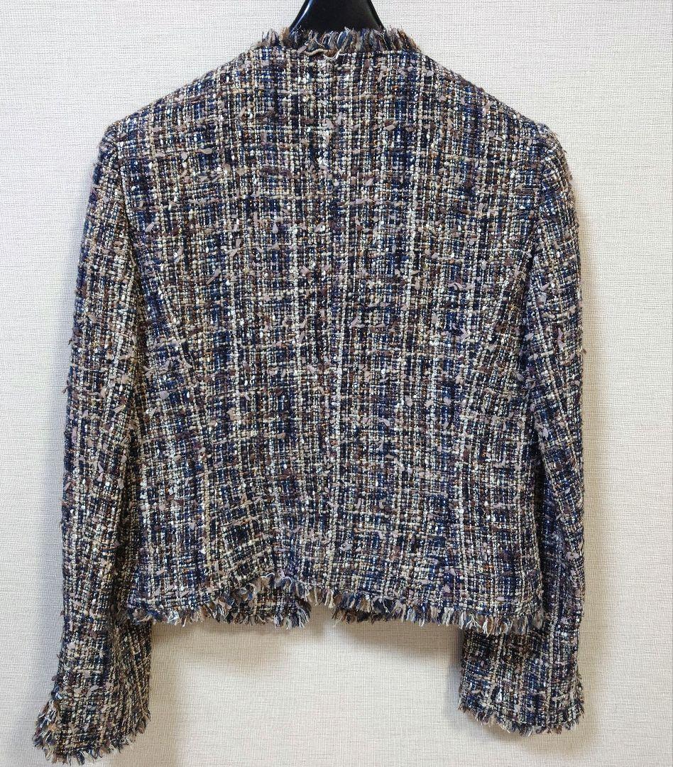 ANAYI ノーカラーツイードジャケット