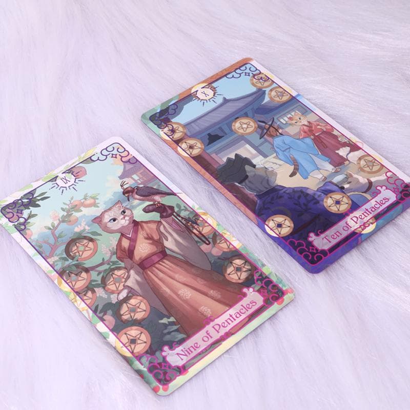 【正規品タロットカード】韓国の超希少インディーズ✨猫×ファンタジー×古典アート