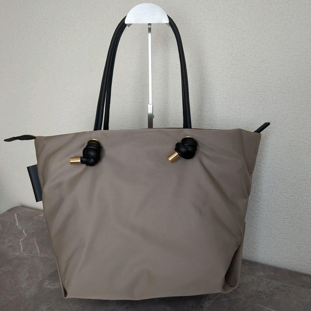 こまま美品☆ヴィオラドーロ トートバッグ M トープ ブラック BIANC