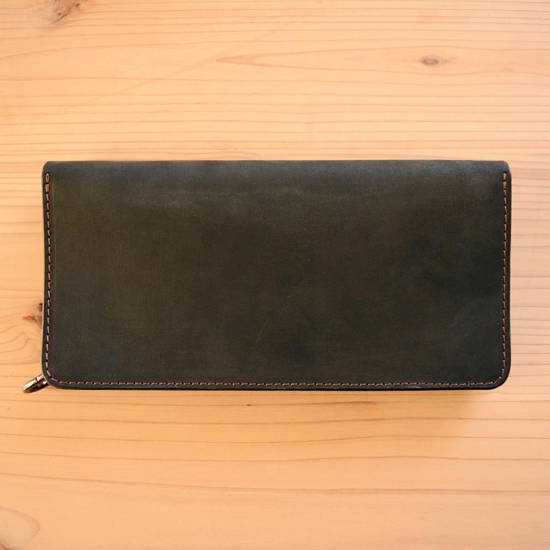 育てる艶革 ロング トラッカーウォレット イタリアンレザー
