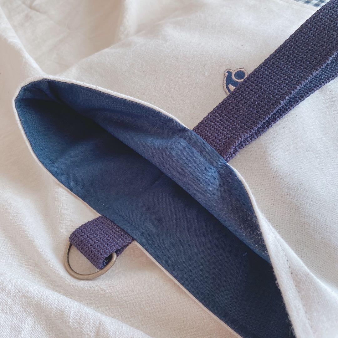 ハンドメイド　4点セット　入園入学グッズ　くるま　ネイビー　チェック　シンプル