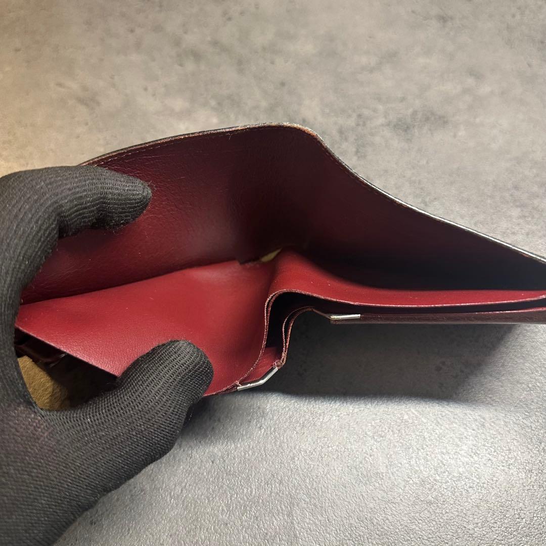 Cartier マストライン　二つ折り財布　コンパクトウォレット　レザー　黒