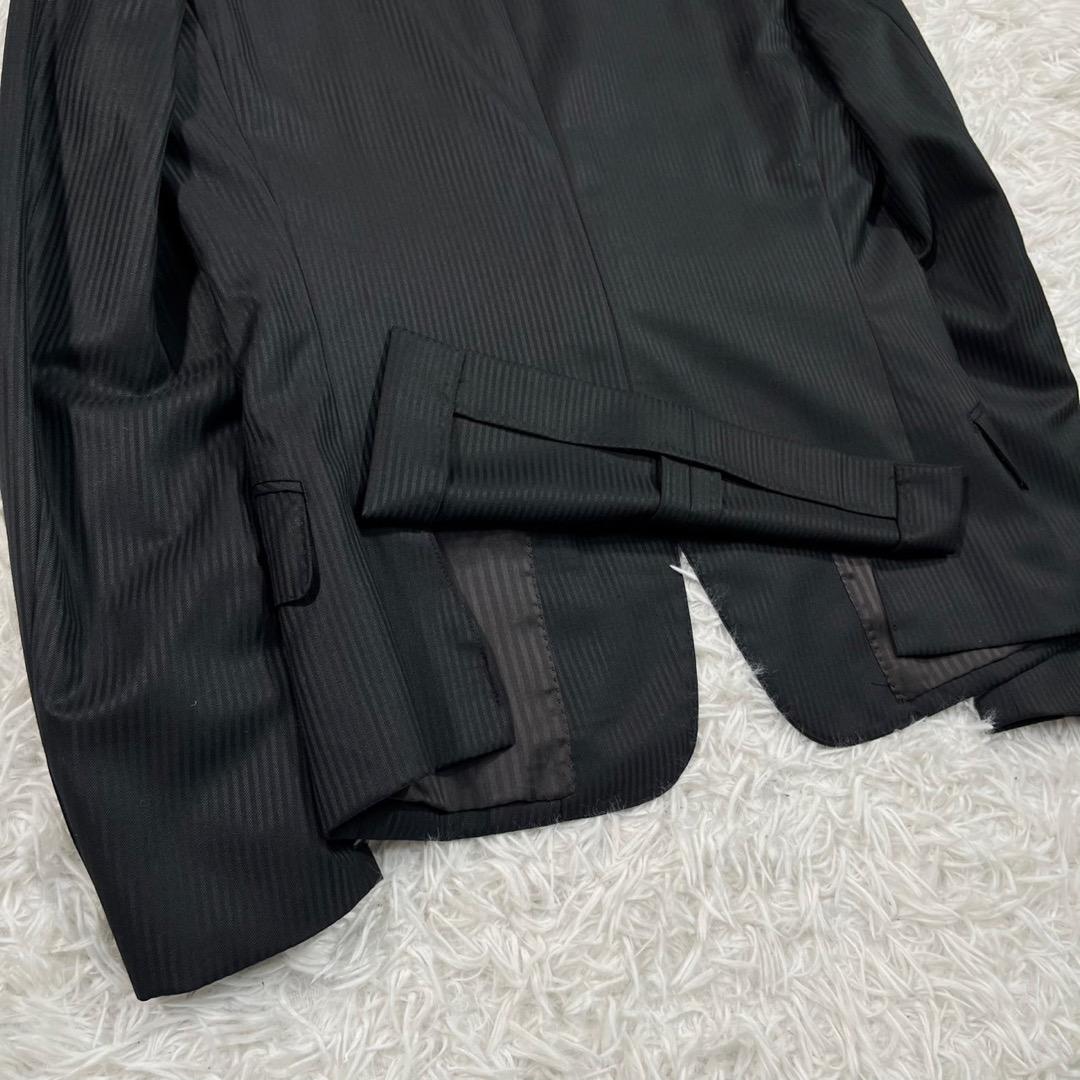 トルネードマート フレアパンツスーツ セットアップ ストライプ【L】ブラック