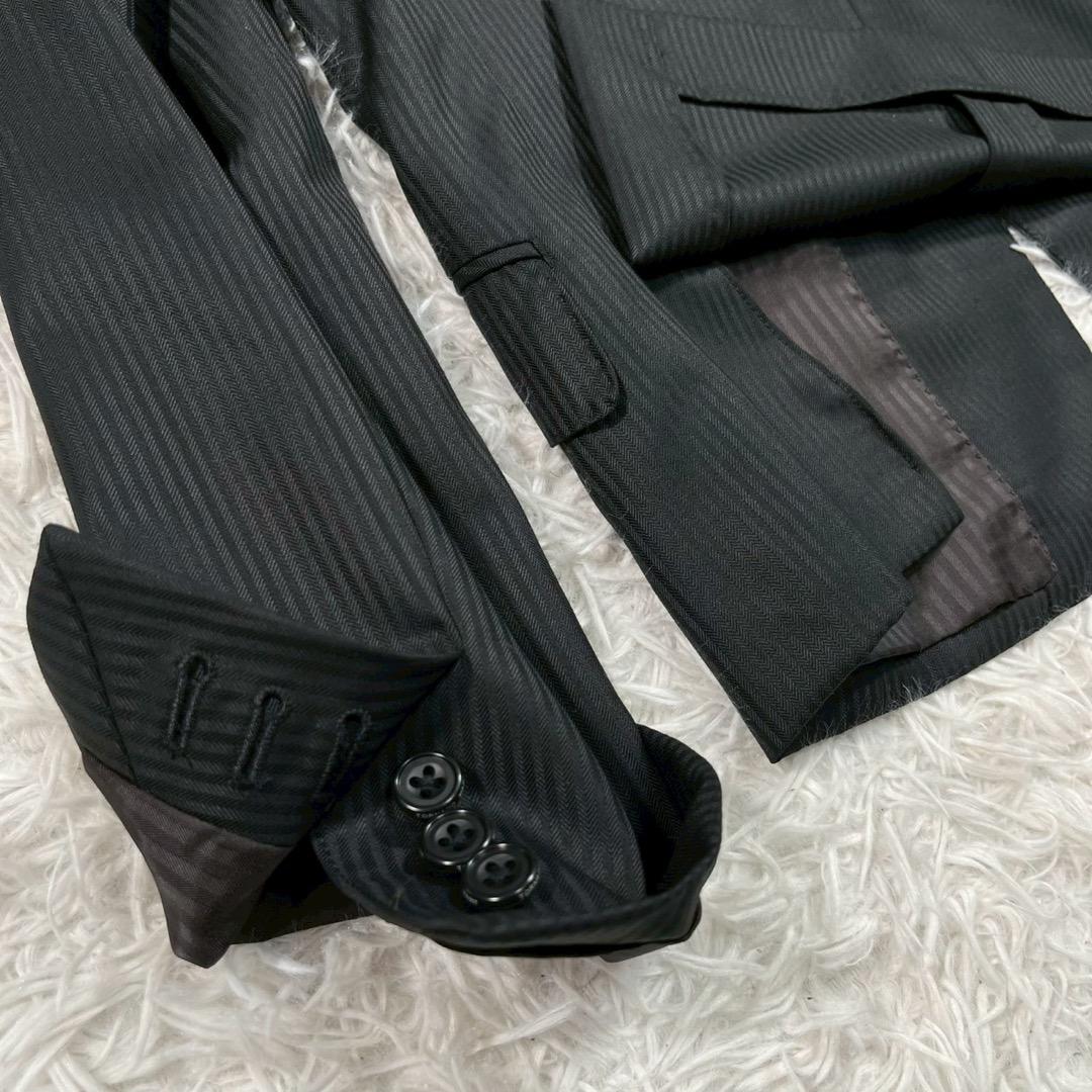 トルネードマート フレアパンツスーツ セットアップ ストライプ【L】ブラック