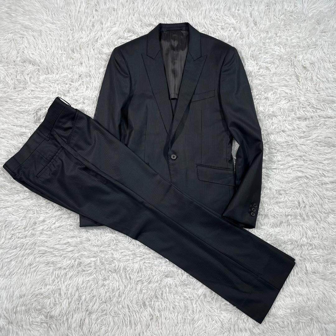 トルネードマート フレアパンツスーツ セットアップ ストライプ【L】ブラック