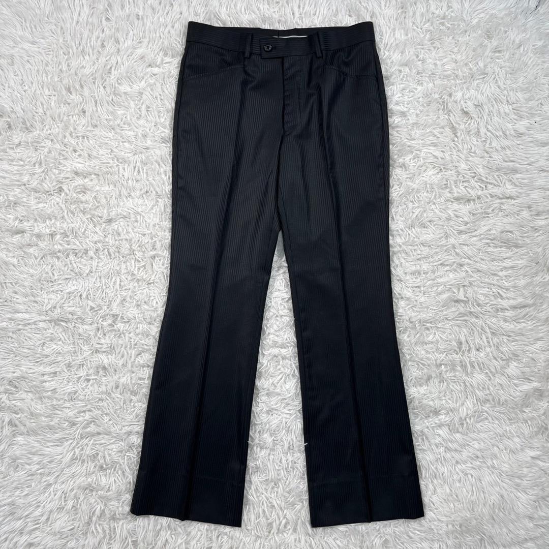 トルネードマート フレアパンツスーツ セットアップ ストライプ【L】ブラック