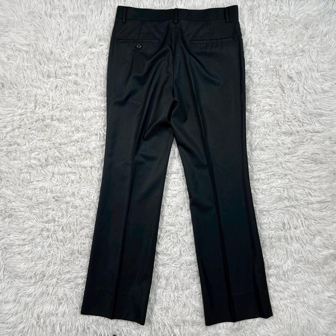 トルネードマート フレアパンツスーツ セットアップ ストライプ【L】ブラック