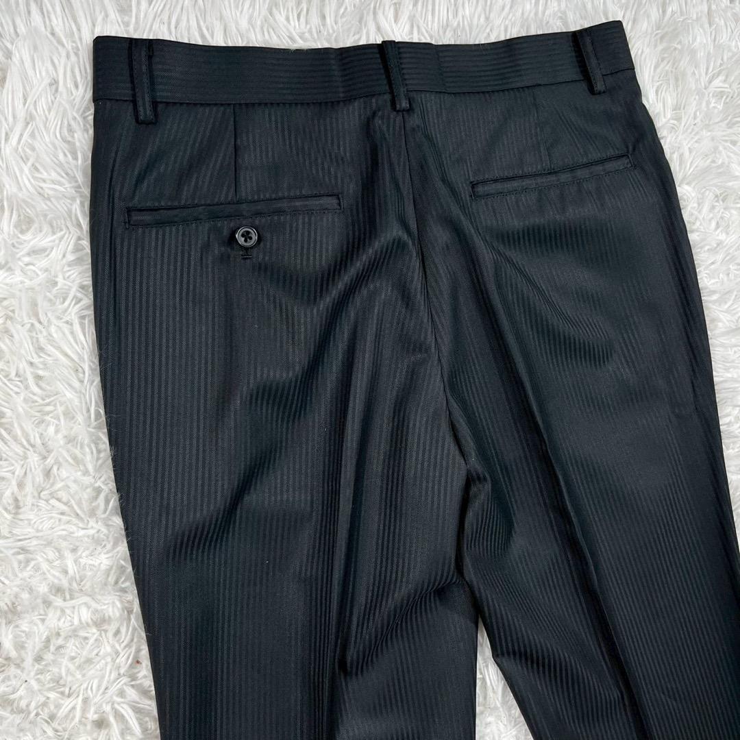 トルネードマート フレアパンツスーツ セットアップ ストライプ【L】ブラック