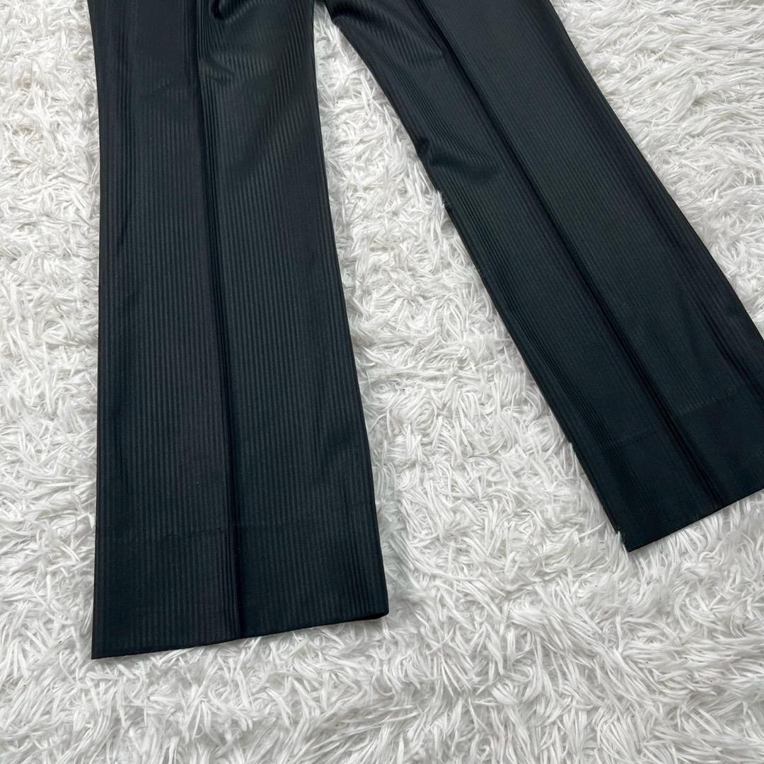 トルネードマート フレアパンツスーツ セットアップ ストライプ【L】ブラック