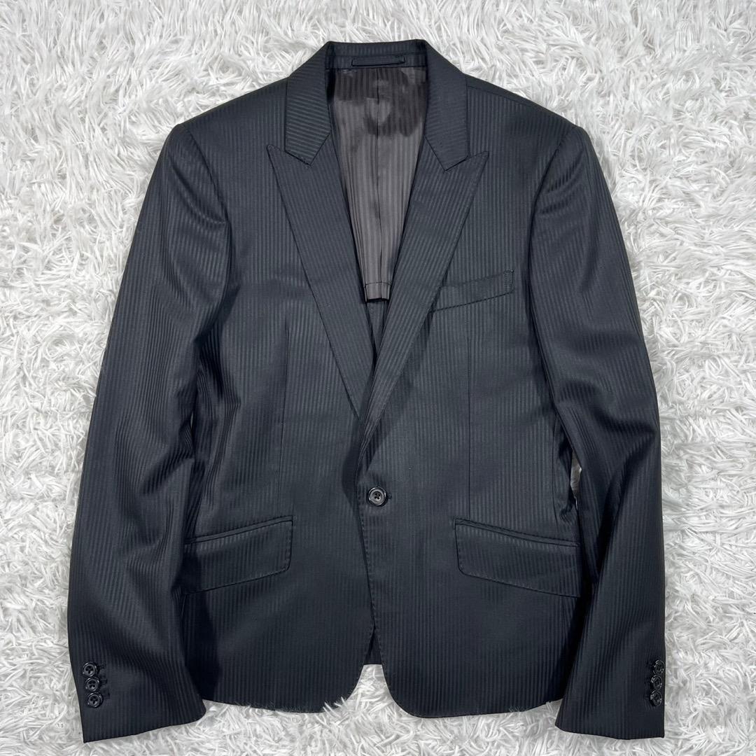 トルネードマート フレアパンツスーツ セットアップ ストライプ【L】ブラック